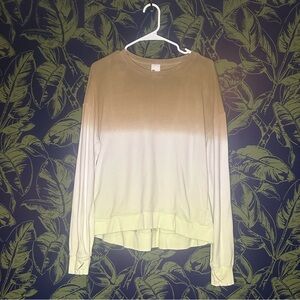 All in Motion Womens Thumbhole Dip-Dye Crewneck Pullover Sweatshirt Green